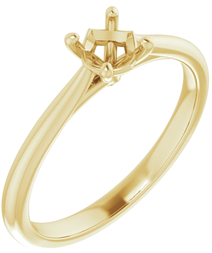 14K Yellow 4.8 mm Round Solitaire Engagement Ring Mounting (1)