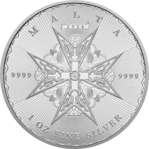 1 oz Малтийски кръст Малта сребърна монета (Различни години) (1)