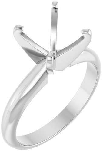 14K White 7x7 mm Square 4-Prong Light Solitaire Engagement Ring Mounting (1)