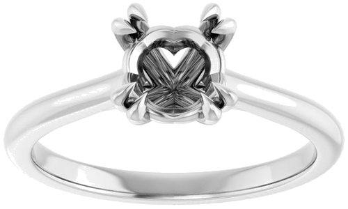 Sužadėtuvių Žiedas „Solitaire“ 585 Baltojo Aukso Round 6.5mm (3)