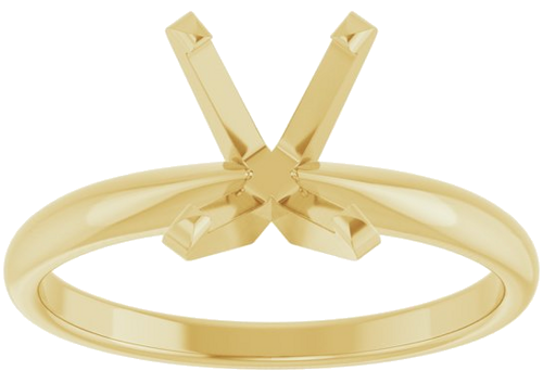 14K Yellow 9 x 7 mm Oval Solitaire Engagement Ring Mounting (3)