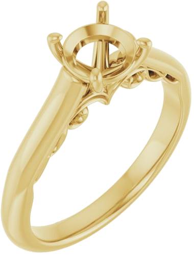 Sužadėtuvių Žiedas „Sculptural“ 10k yellow gold Round 6.5mm (1)