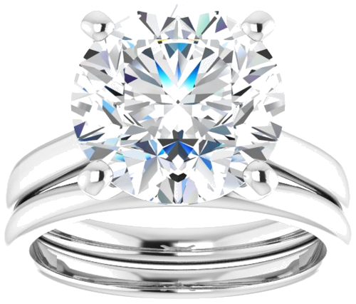 14K White 11 mm Round Engagement Ring Mounting (8)