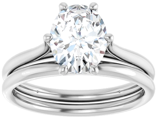 14K White 9x7 mm Oval Engagement Ring Mounting (8)