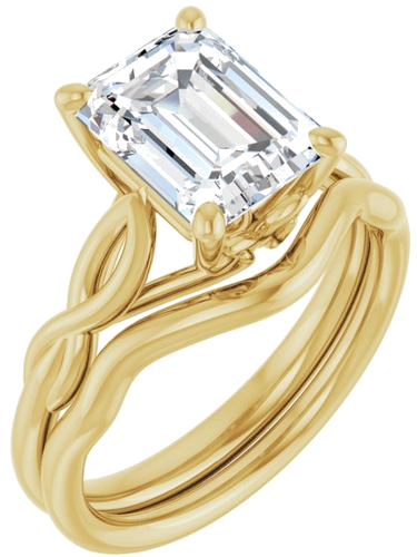 14K Yellow  9x7 mm Emerald Solitaire Engagement Ring Mounting (6)