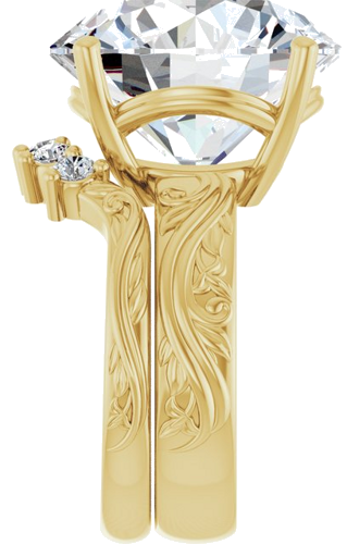 Sužadėtuvių Žiedas „Solitaire Sculptural“ 14k yellow gold Round 16mm (9)