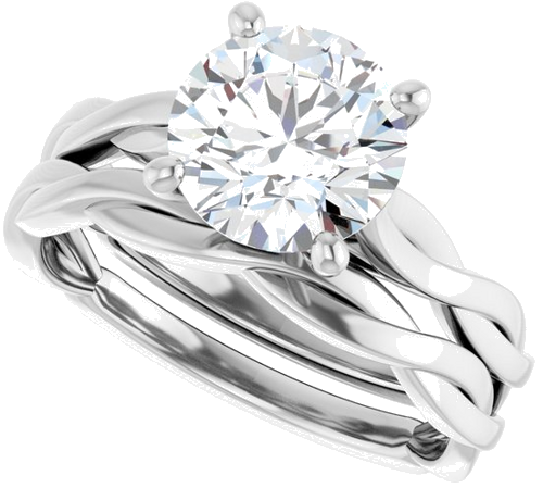 Sužadėtuvių Žiedas „Infinity-Inspired“ 14k white gold Round 8mm (10)
