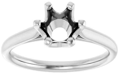 14K White 6.5 mm Round Solitaire Engagement Ring Mounting (3)