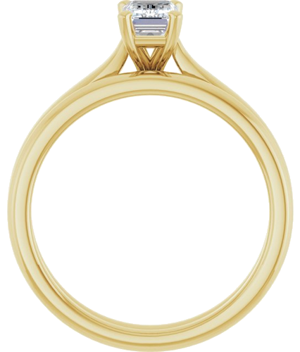 Sužadėtuvių Žiedas „Solitaire“ 585 Geltonojo Aukso Emerald 6mm x 4mm (7)