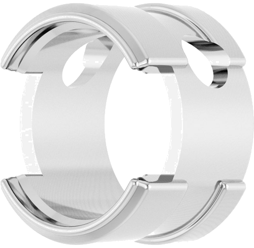 Pakabukas „Round Half-Bezel Slide“ 14k white gold Round 8mm (2)