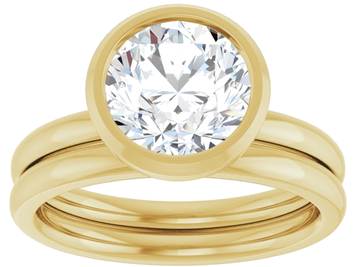 Sužadėtuvių Žiedas „Bezel-Set Solitaire“ 14k yellow gold Round 8mm (8)
