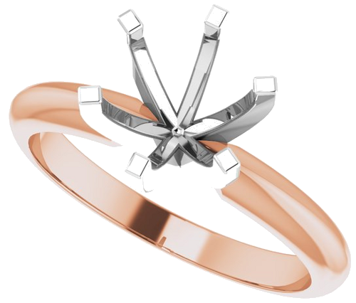 Sužadėtuvių Žiedas „Light Solitaire“ 585 Baltojo Ir Rožinis Aukso Round 7.3mm x 7.7mm (5)