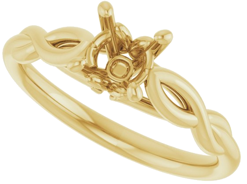 Sužadėtuvių Žiedas „Solitaire Sculptural“ 14k yellow gold Round 5.8mm (5)
