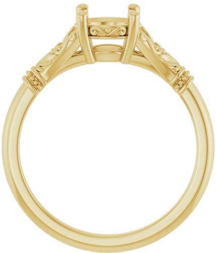 14K Yellow 6.5 mm Round Solitaire Engagement Ring Mounting (2)