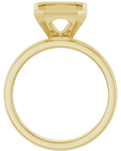 Sužadėtuvių Žiedas „Bezel-Set Solitaire“ 14k yellow gold Emerald 10mm x 8mm (2)