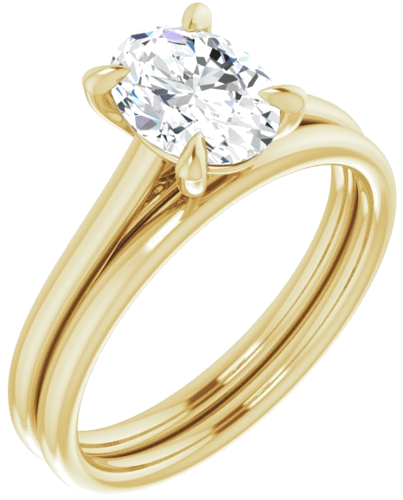 Sužadėtuvių Žiedas „Solitaire“ 585 Geltonojo Aukso Oval 8mm x 6mm (6)