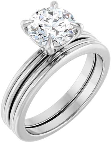 Sužadėtuvių Žiedas „Claw-Prong Solitaire“ 14k white gold Round 7.4mm (6)