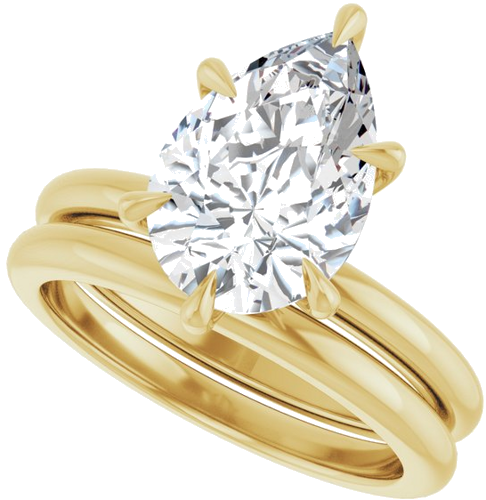 Sužadėtuvių Žiedas „Solitaire“ 14k yellow gold Pear 12mm x 8mm (10)