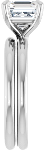 14K White  7x7 mm Asscher Solitaire Engagement Ring Mounting (9)