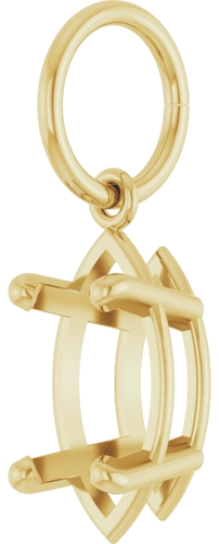 Pakabukas „Solitaire Charm“ 14k yellow gold Marquise 10mm x 5mm (2)