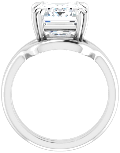 Sužadėtuvių Žiedas „Double Claw-Prong Solitaire“ 14k white gold Emerald 11mm x 9mm (7)