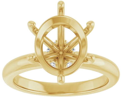 Sužadėtuvių Žiedas „Accented“ 14k yellow gold Oval 12mm x 10mm (3)
