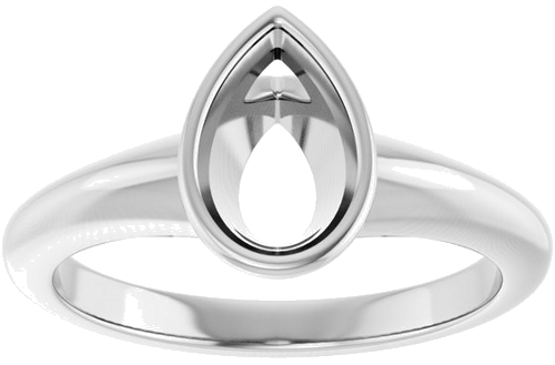 Sužadėtuvių Žiedas „Bezel-Set Solitaire“ 14k white gold Pear 8.5mm x 5.5mm (3)