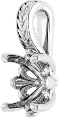 Pakabukas „Solitaire“ 585 Baltojo Aukso Oval 7mm x 5mm (2)