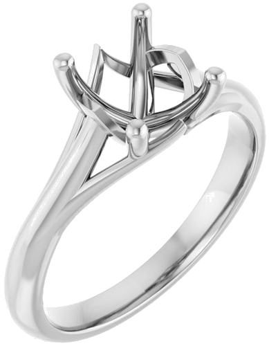 Sužadėtuvių Žiedas „Solitaire“ 585 Baltojo Aukso Oval 9mm x 7mm (1)