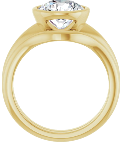 Sužadėtuvių Žiedas „Bezel-Set Solitaire“ 14k yellow gold Round 8.8mm (7)