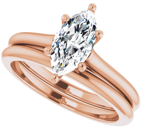 14K Rose 10x5 mm Marquise Solitaire Engagement Ring Mounting (10)
