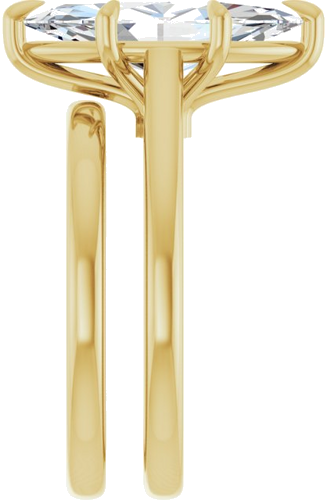 Sužadėtuvių Žiedas „Claw-Pong“ 18k yellow gold Marquise 15mm x 7mm (9)