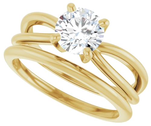 14K Yellow 6.5 mm Round Split Shank Engagement Ring Mounting (10)