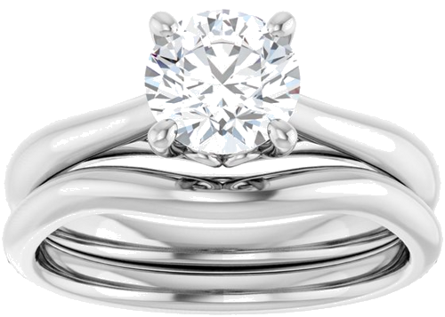 14K White  6.5 mm Round Solitaire Engagement Ring Mounting (8)