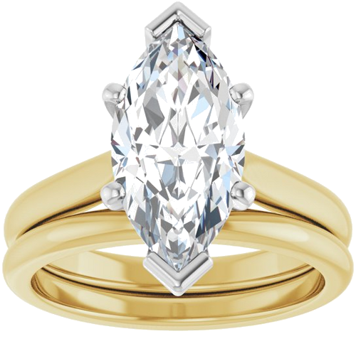 Sužadėtuvių Žiedas 14k yellow/white gold Marquise 14mm x 7mm (8)