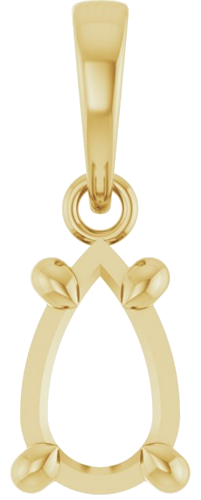 Pakabukas „Solitaire“ 14k yellow gold Pear 8mm x 5mm (1)