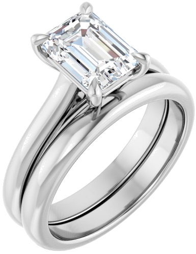 Sužadėtuvių Žiedas „Claw-Prong“ 14k white gold Emerald 8mm x 6mm (6)