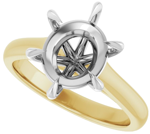 Sužadėtuvių Žiedas „Claw-Prong“ 14k yellow/white gold Oval 11mm x 9mm (5)