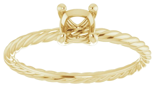 Sužadėtuvių Žiedas „Solitaire Rope“ 10k yellow gold Cushion 5mm (3)