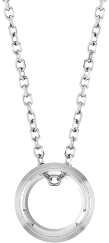 Pakabukas „Solitaire Bezel-Set“ 14k white gold Round 6.5mm (1)