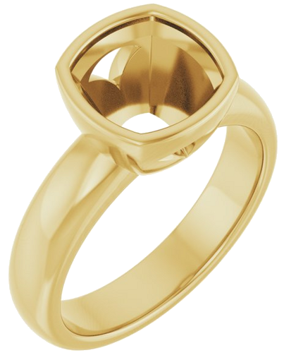 Sužadėtuvių Žiedas „Bezel-Set Solitaire“ 14k yellow gold Cushion 8mm (1)