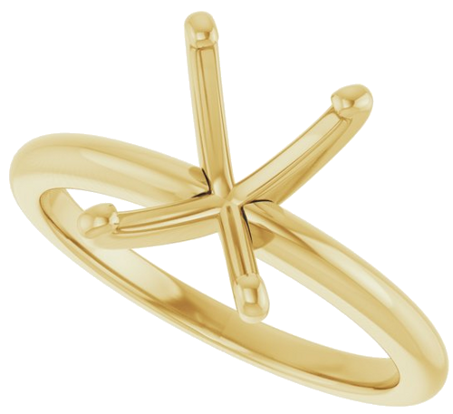 14K Yellow  9x7 mm Emerald Solitaire Engagement Ring Mounting (5)