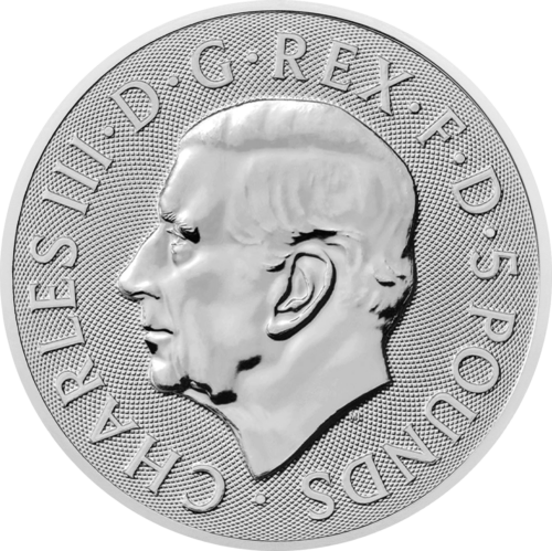 2023 Lielbritānija Karaliskie Tjudoru zvēri: Vērsis 2 oz sudraba monēta (3)