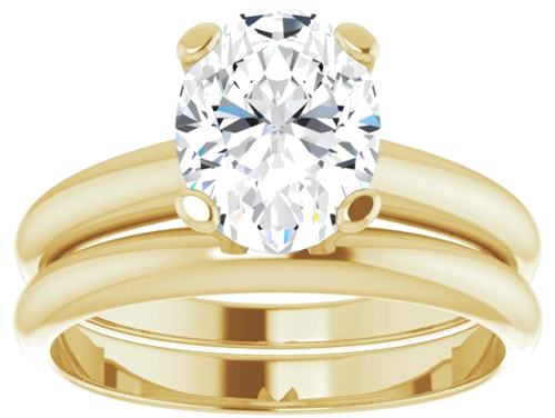 Sužadėtuvių Žiedas „Solitaire“ 585 Geltonojo Aukso Oval 9mm x 7mm (8)