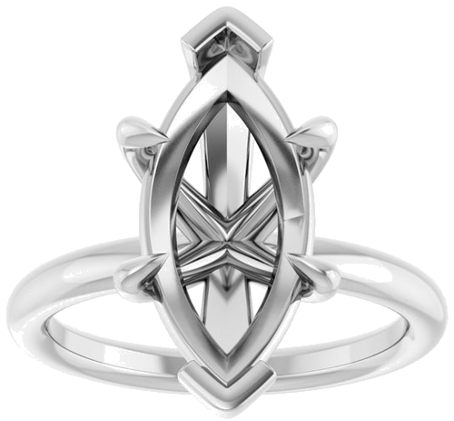 Sužadėtuvių Žiedas „Claw-Prong Solitaire“ 14k white gold Marquise 16mm x 8mm (3)