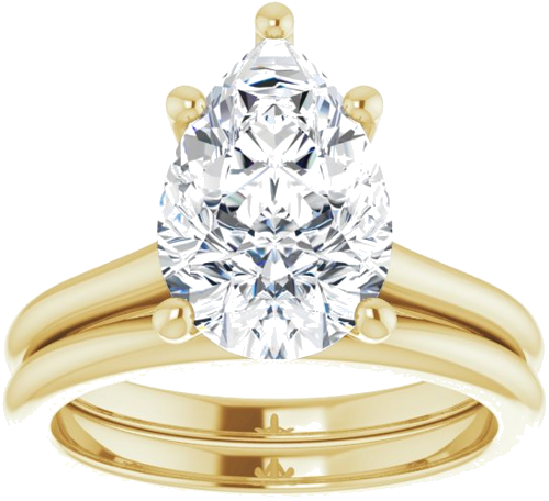 14K Yellow 12x8 mm Pear Solitaire Engagement Ring Mounting (8)