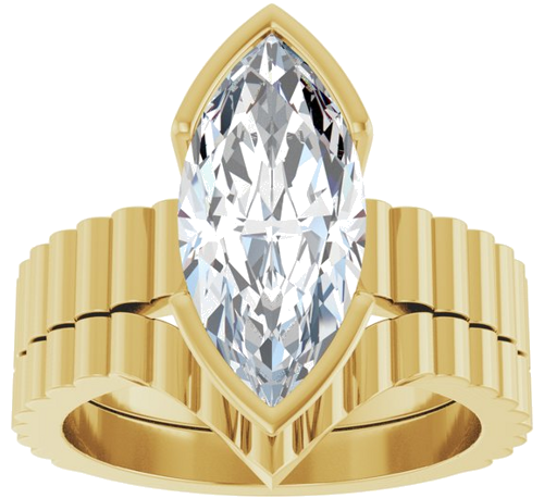 Sužadėtuvių Žiedas „Half-Bezel Solitaire“ 14k yellow gold Marquise 15mm x 7mm (8)