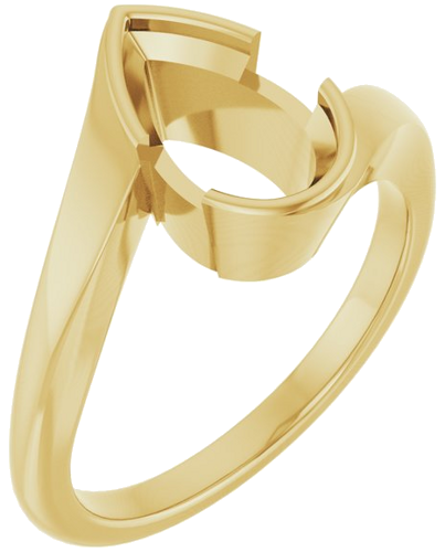 Sužadėtuvių Žiedas „Half-Bezel Solitaire“ 14k yellow gold Pear 10mm x 6mm (1)