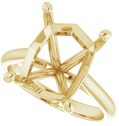 Sužadėtuvių Žiedas „Solitaire“ 14k yellow gold Emerald 12mm x 10mm (5)