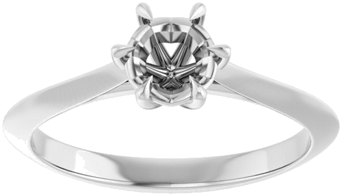 Sužadėtuvių Žiedas „Claw-Prong Solitaire“ 14k white gold Round 5.2mm (3)